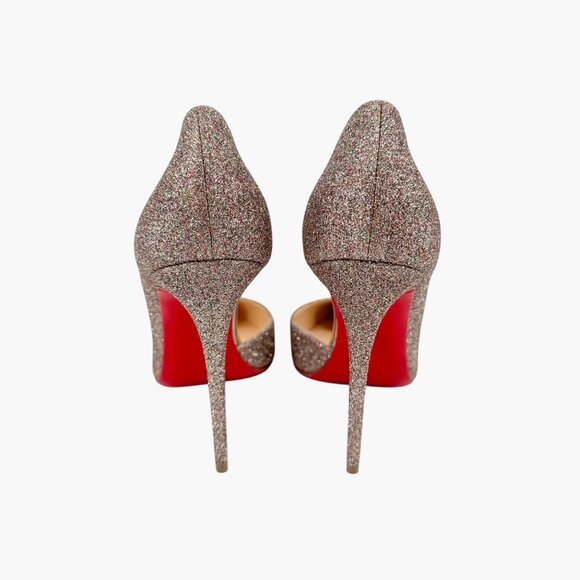 Christian Louboutin Iriza 100 Pumps Size 39 US 9 Glitter Half D'Orsay High Heel - Picture 7 of 15
